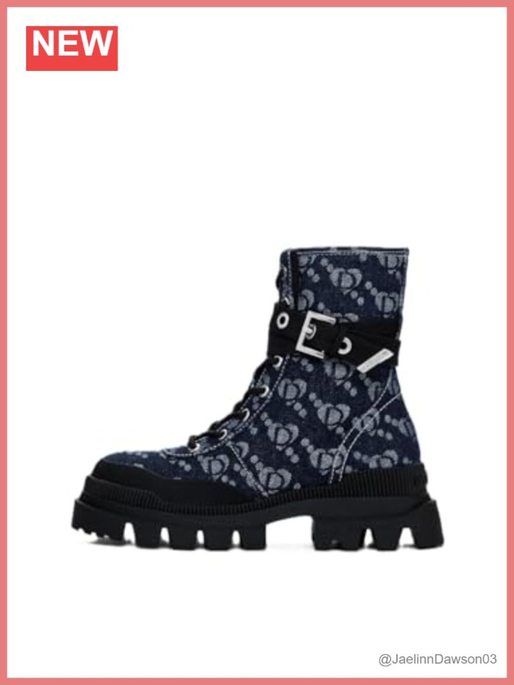 Desigual Women's Denim Flat Ankle Boot Zip Closure Water Resistant Fashion Boot